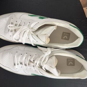 Veja White Sneakers with Green Details